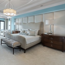 Beige Bed With Turquoise Lining