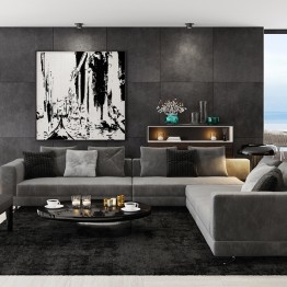 Grey Sofa With Painting